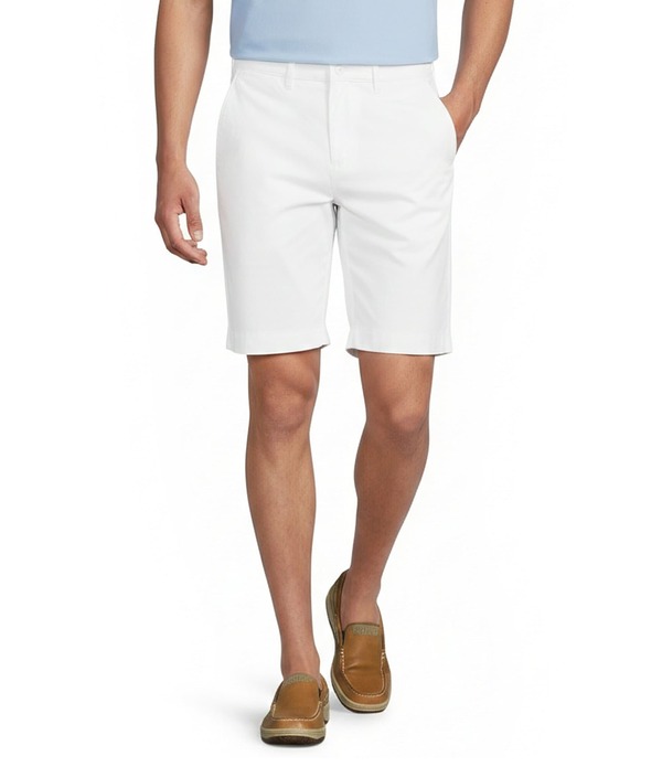 ダニエル クレミュ メンズ ボトムス ハーフパンツ・ショーツ ショートパンツ Cremieux Blue Label Madison Classic Fit Flat Front Stretch 9 Inseam Shorts Lucent White ホワイト