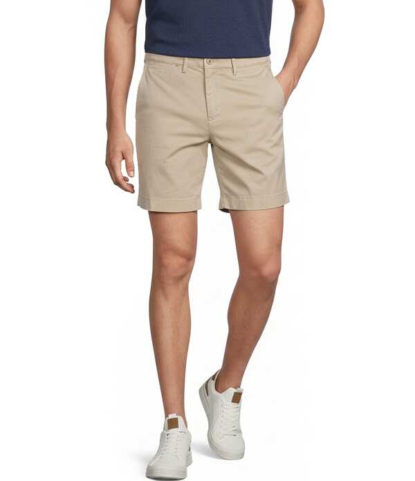 ダニエル クレミュ メンズ ボトムス ハーフパンツ・ショーツ ショートパンツ Cremieux Blue Label CMX Tailored Fit Flat Front Stretch 7 Inseam Shorts Khaki カーキ｜ReVida 店