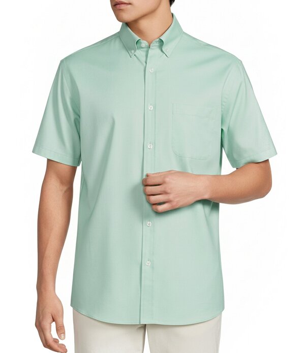 ラウンドトゥリーアンドヨーク メンズ トップス シャツ トール Roundtree & Yorke Big & Tall TravelSmart Easy Care Short Sleeve Solid Twill Sport Shirt Mint ミント