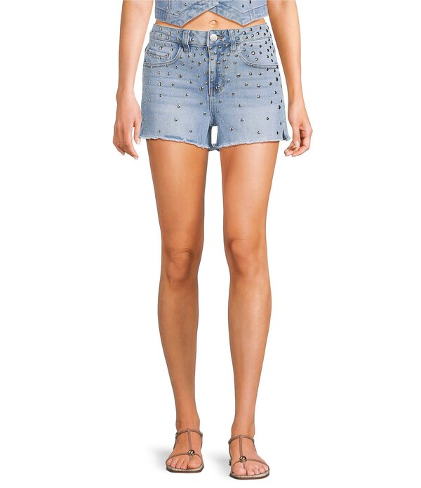 スティーブ マデン レディース ボトムス ハーフパンツ・ショーツ ショートパンツ ジーンズ Steve Madden Stevie Jeanstudded High Rise Shorts Medium Wash ボトムス-レディースファッション