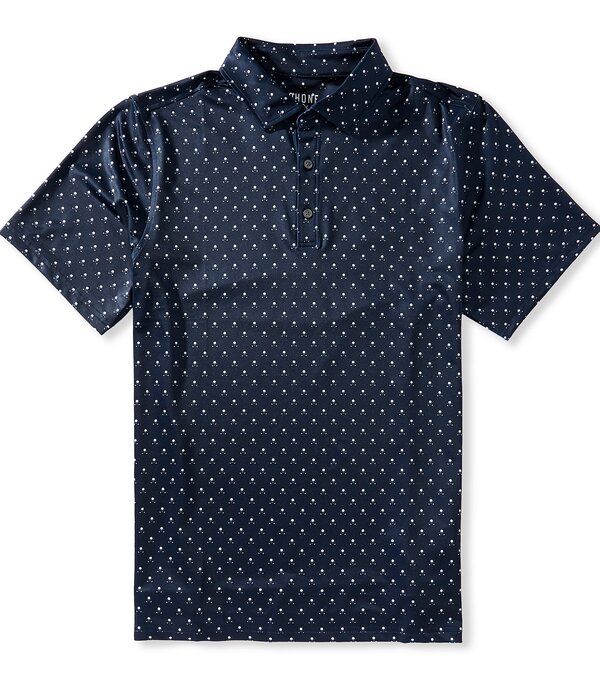 ローヌ メンズ トップス プルオーバー Rhone Drive Time Performance Short Sleeve Polo Shirtrue Navy/White Club Print 白いこと