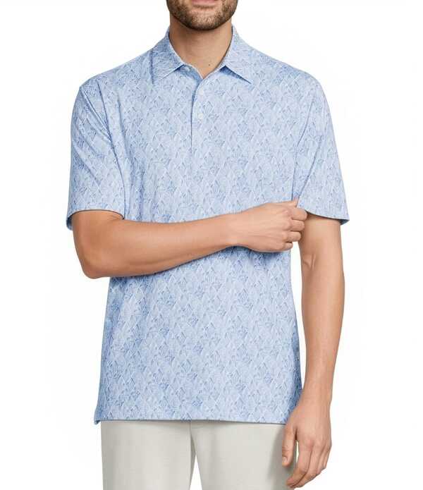 ラウンドトゥリーアンドヨーク メンズ トップス シャツ プリントール Roundtree & Yorke Big & Tall Performance Short Sleeve Diamond Print Polo Shirt Blue ブルー 16,436円
