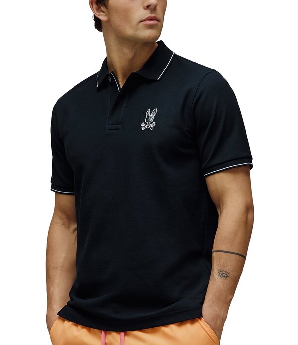 サイコバニー メンズ トップス シャツ Psycho Bunny Oliver Pique Short Sleeve Polo Shirt Black ブラック 28,350円