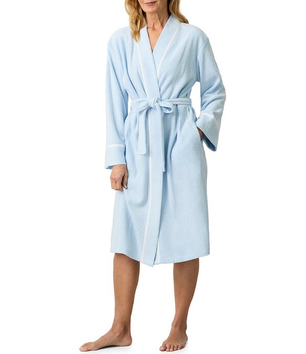 カロールホクマン レディース アンダー御召しもの ナイト爵御召しもの パイル Carole Hochman Cashmere Terry Long Sleeve Wrap Waltz Short Robe Cashmere Blue 青み