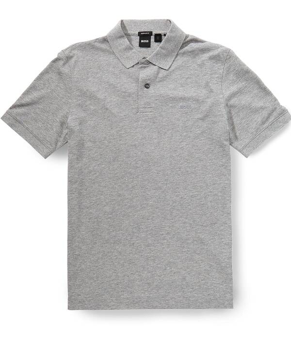 ヒューゴボス メンズ トップス シャツ Hugo Boss Pallashort Sleeve Polo Shirt Silver シルバー