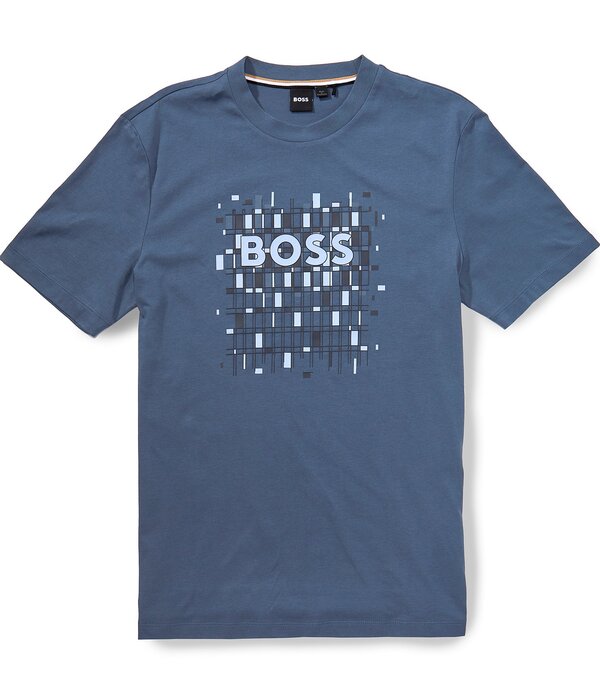ヒューゴボス メンズ トップス シャツ Hugo Boss C-Thompson 250 Short Sleeve T-Shirt Open Blue ブルー