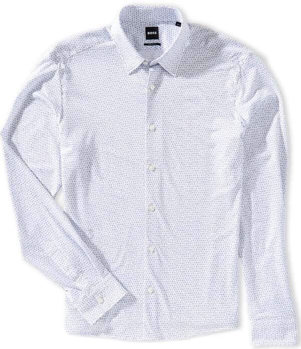 ヒューゴボス メンズ トップス プルオーバー レギュラー嵌まる Hugo Boss P-Liam-K-F-261 Regular Fit Long Sleeve Woven Shirt Light/Pastel Purple パープル
