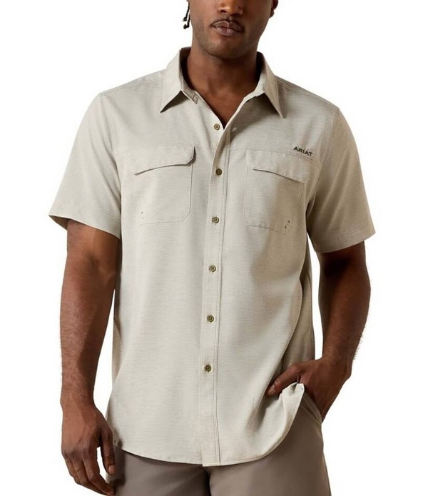 アリアト メンズ トップス シャツ Ariat VentTEK Outbound Short Sleeve Button Front Shirt Green グリーン