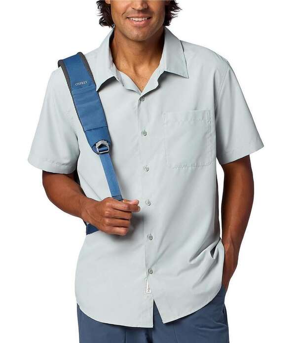 モルモット メンズ トップス プルオーバー Marmot Air Exchange UPF 40 Solid Short Sleeve Woven Shirt Boulder Crack