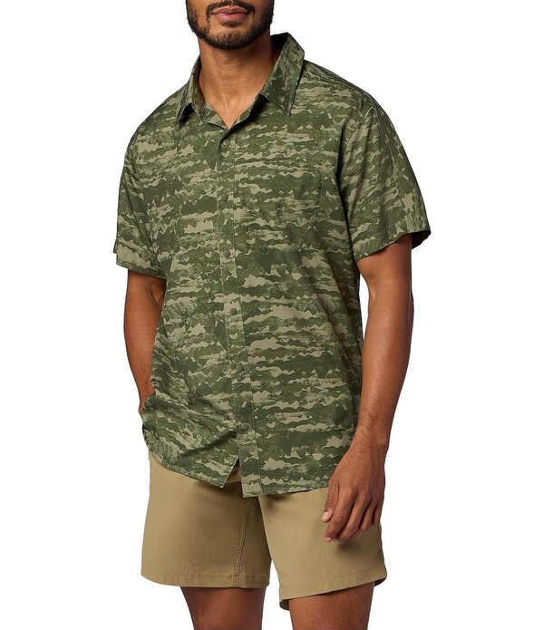 マーモット メンズ トップス シャツ Marmot Spring Creek Camo Short Sleeve Button Front Woven Shirt Olive Grove Lagos オリーブ｜ReVida 店