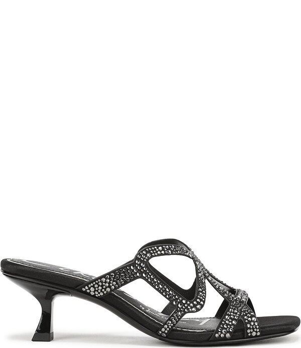 サムエデルマン レディース シューズ サンダル サテン Circus NY by Sam Edelman Justine Rhinestone Satin Strappy Dresslide Sandals Black ブラック