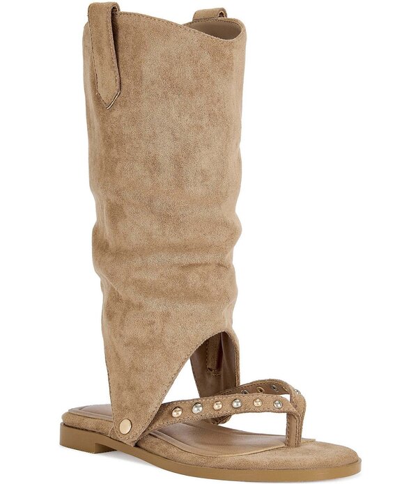 アザレア ワン レディース シューズ パンプス サンダル Azalea Wang Barrera Studded Thong Sandals Tan タン