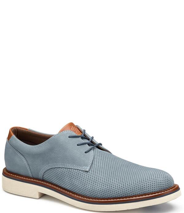 ジョンストンアンドマーフィー メンズ シューズ オックスフォード レザー Johnston & Murphy Men's Tyson Perforated Nubuck Leather Plain Toe Oxfords Denim デニム