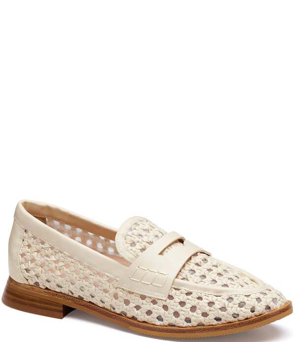 ジョンストンアンドマーフィー レディース シューズ スリッポン・ローファー Johnston & Murphy Women's Gillian Woven Penny Loafers Bone