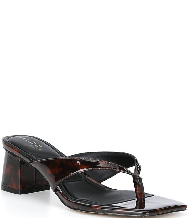 アルド レディース シューズ ヒール プリント サンダル ALDO Antonina Tortoise Print Patenthong Dressandals Tortoise｜ReVida 店