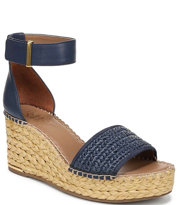 フランコサルト レディース シューズ スリッポン・ローファー プラットフォーム サンダル Franco Sarto Clemens 9 Espadrille Platform Wedge Sandals Navy ネイビー