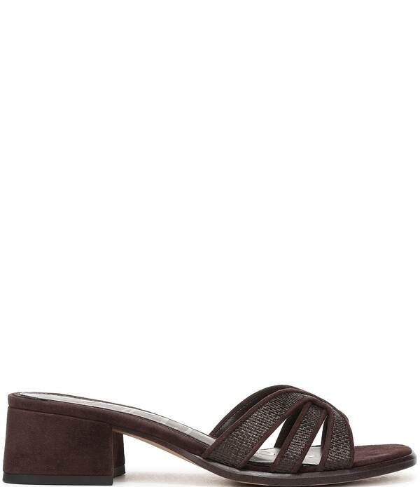 サムエデルマン レディース シューズ サンダル スエード ロゴ Sam Edelman Farrin Raffiand Suede Double Logo Slide Sandals Cafe Noir｜ReVida 店