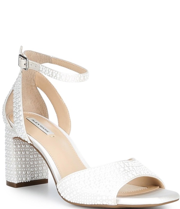 アレックスマリー レディース シューズ サンダル 一回り衣裳 アンクル Alex Mariellise Two Pearl Embellished Ankle Wrap Dressandals Ivory 象牙色 レディース靴-靴-コンフォートサンダル