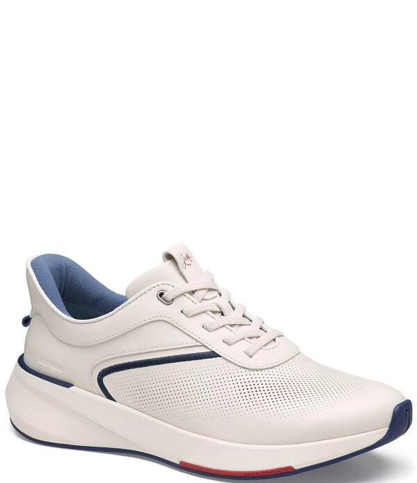 ジョンストンアンドマーフィー メンズ シューズ スニーカー Johnston & Murphy Men'surgembossed U-Throat Sneaker White ホワイト｜ReVida 店