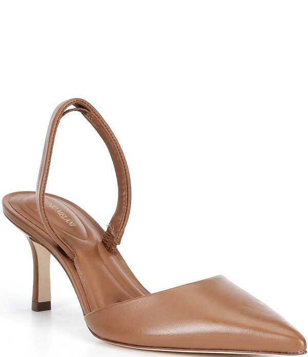 アントニオ メラーニ レディース シューズ 踵 なめし革 Antonio Melani Whit Leather Slingback Pumps Acacia Tan タン