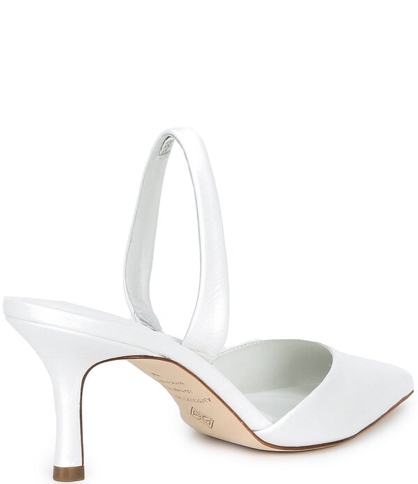 アントニオ メラーニ レディース シューズ 踵 なめし革 Antonio Melani Whit Leather Slingback Pumps White 白いこと