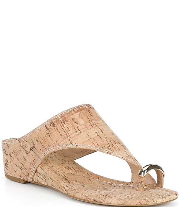 ドナルドプリネール レディース シューズ サンダル Donald Pliner Vesna Cork Toe Ring Slide Wedge Sandals Natural｜ReVida 店