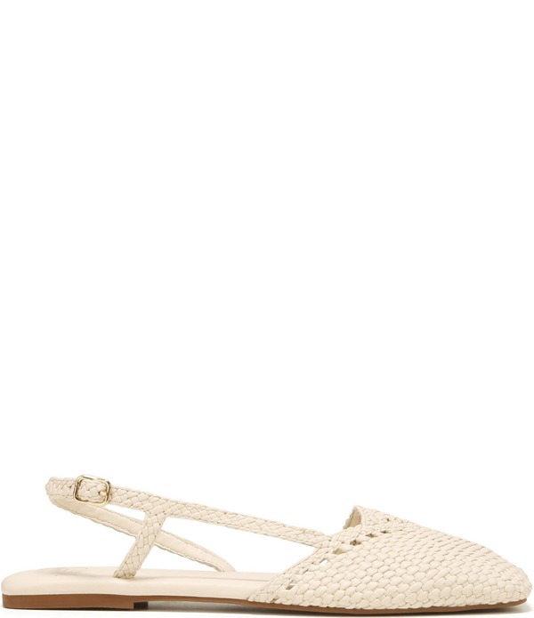 フランコサルト レディース シューズ パンプス レザー Sarto by Franco Sarto Ilona Woven Leather Square Toe Slingback Flats White ホワイト