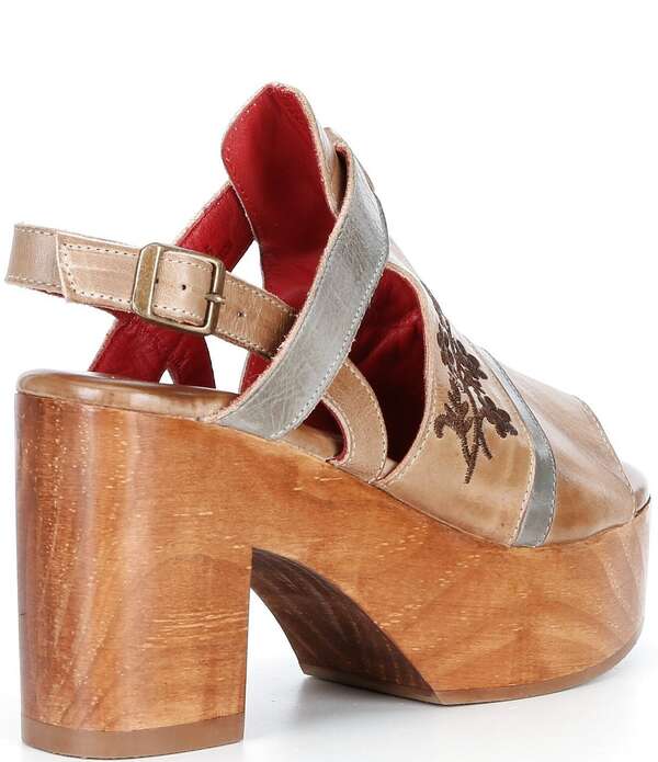 ベッドステュ レディース シューズ サンダル プラットフォーム レザー ヒール Bed Stu Melodramatic Leather Slingback Block Heel Platform Sandals Oats Icicle Rustic｜ReVida 店 49,680円