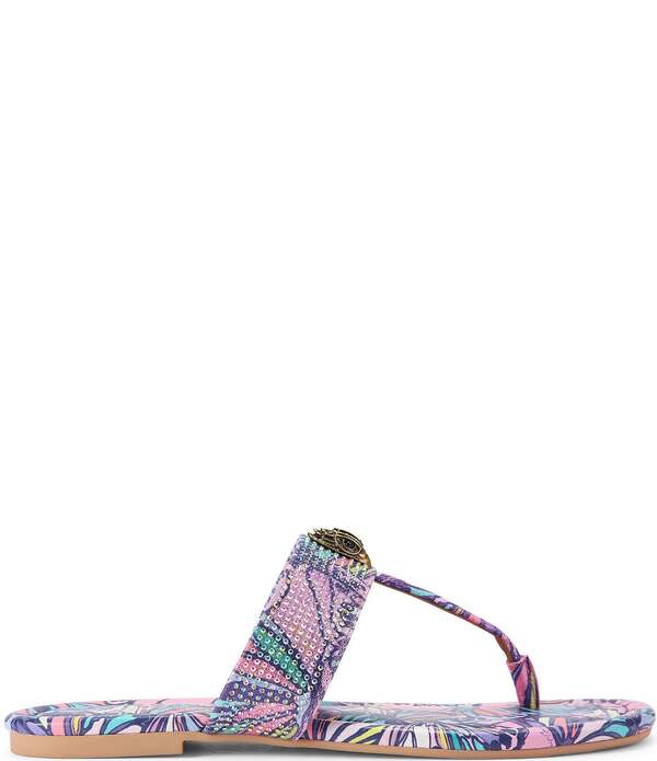 カートジェイガーロンドン レディース シューズ サンダル ロゴ Kurt Geiger London Kensington Butterfly Crystal Embellished Logo T-Bar Sandals Lilac ライラック