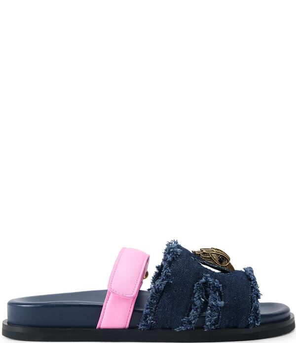 カートジェイガーロンドン レディース シューズ パンプス カットアウト サンダル ジーンズ Kurt Geiger London Eagle Cut Out Denim Slide Sandals Blue 青み