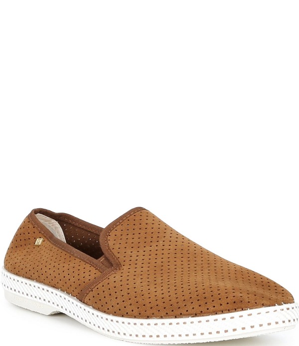 リビエラ メンズ シューズ スリッポン・ローファー スエード Rivieras Men's Classic Suede Slip-On Loafers Brown ブラウン
