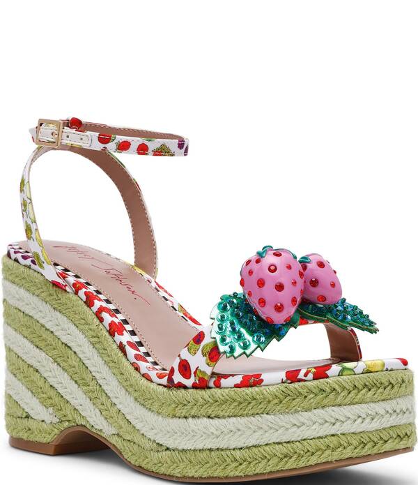 ベッツィジョンソン レディース シューズ スリッポン・ローファー プリント サンダル Betsey Johnson Bobbie Fruit Print Espadrille Wedge Sandals White/Multi ホワイト 27,170円