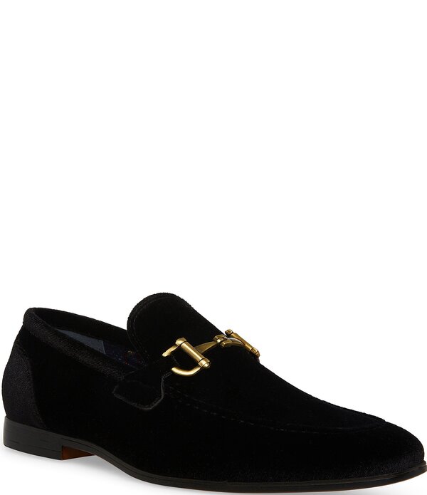スティーブ マデン メンズ シューズ スリッポン・ローファー ベルベット Steve Madden Men's Madly Velvet Bit Buckle Dresslip On Loafers Black ブラック