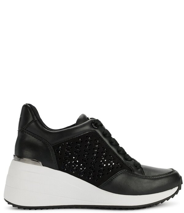 ダナキャラン レディース シューズ スニーカー DKNY by Donna Karan Kalinda Stones Rhinestone Wedge Sneakers Black/Black ブラック