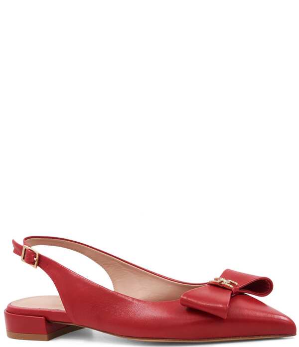 ブルーノマグリ レディース シューズ パンプス レザー Bruno Magli Bella Leather Slingback Bow Detail Flats Red レッド