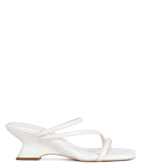 アザレア 一 レディース シューズ サンダル Azalea Wangenna Square Toe Sculpted Wedge Slide Sandals Bone