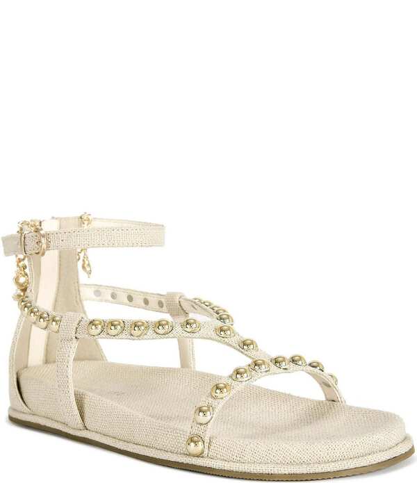 アザレア 一 レディース シューズ サンダル アンクル Azalea Wang Nautyca Studded Ankle Chain Sandals Natural