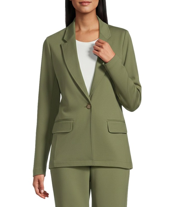 インベストメンツ レディース アウター コート プチ ブレザー Investments Petite Size Performance Traveler Long Sleeve One Buttonotch Lapel Blazer Olivine 23,214円