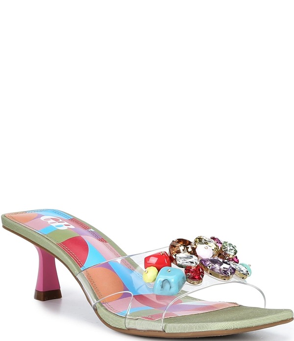 ジービー レディース シューズ サンダル GB Sea-Glass Rainbow Jewel and Stonembellished Clear Dressandals Clear/Multi マルチ色合い サンダル-靴-レディース靴