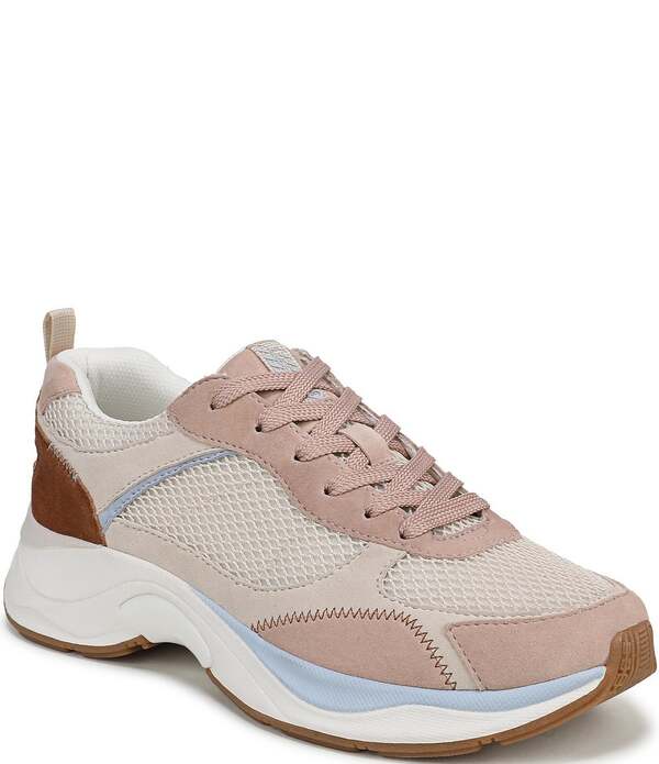 ナチュライザー レディース シューズ パンプス メッシュ スニーカー スエード レース Naturalizer Zoie Mesh and Suede Lace Up Sneakers Ivory Pink Walnut アイボリー