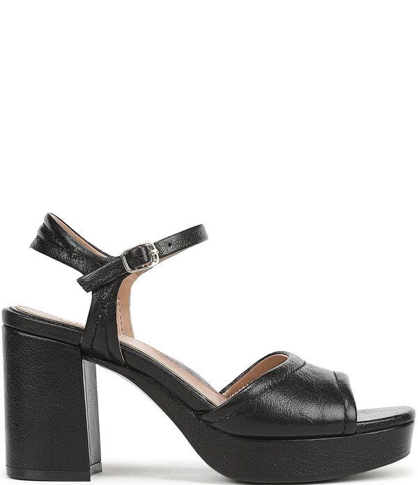 ナチュライザー レディース シューズ サンダル プラットフォーム アンクル レザー Naturalizer Petra Leather Ankle Wraplatform Dressandals Black ブラック｜ReVida 店