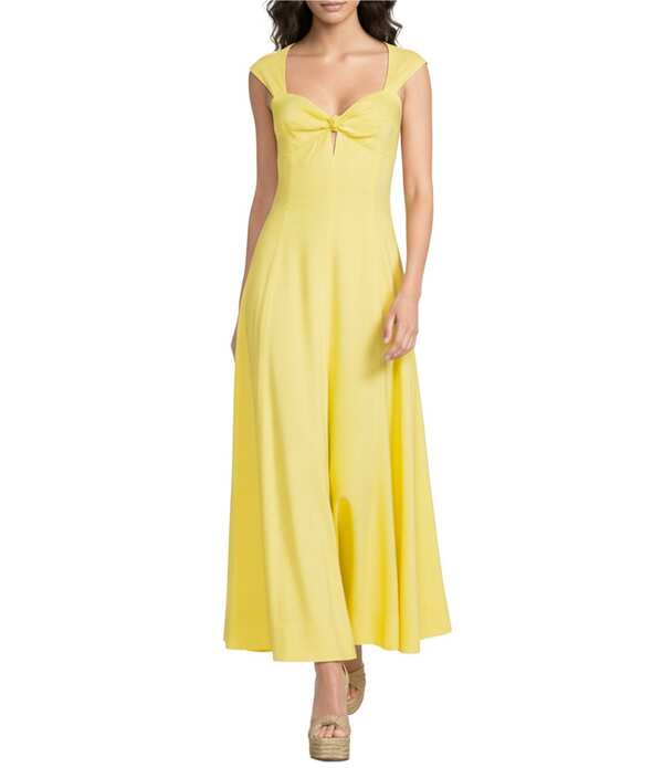アントニオ メラーニ レディース トップス ワンピース A ライン ノースリーブ リネン マキシ Antonio Melani Fawn Linen Sweetheart Neck Sleeveless A-line Maxi Dress Butter