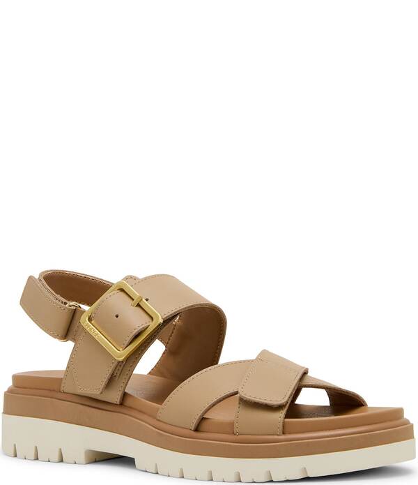 ブロンド レディース シューズ サンダル レザー Blondo Beau Waterproof Leather X Strap Lug Sole Sandals Almond