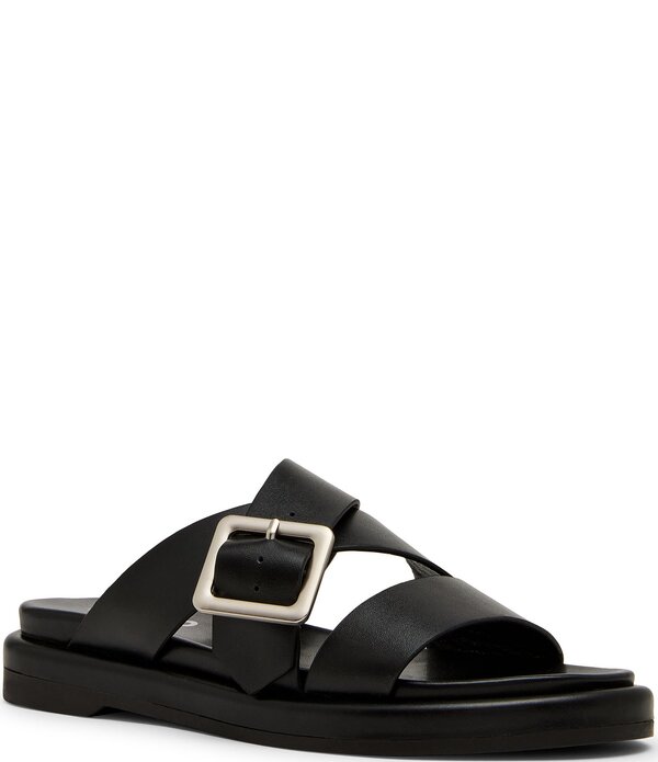 ブロンド レディース シューズ パンプス サンダル レザー Blondo Larah Waterproof Leather Banded Slide Sandals Black ブラック