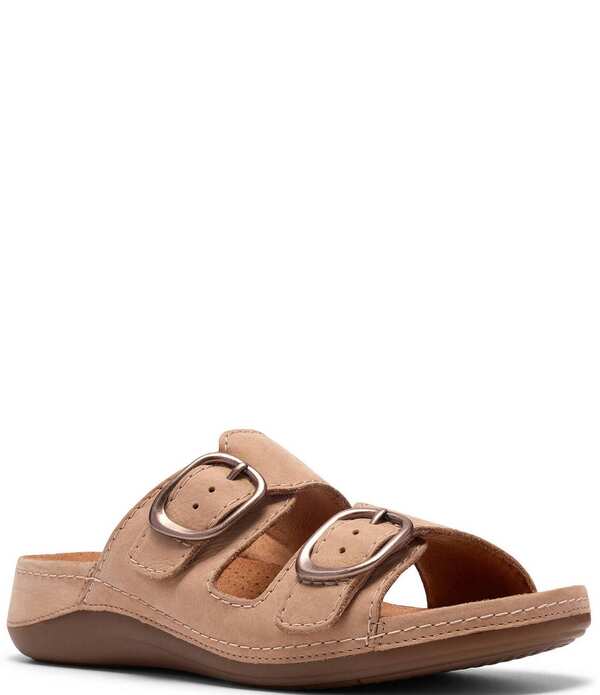 クラークス レディース シューズ サンダル スエード Clarks Artisan Cecily Step Nubuck Suede Slide Sandals Beige ベージュ