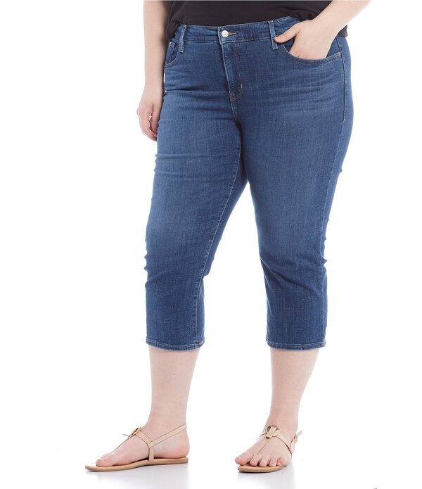 リーバイス レディース ボトムス デニムパンツ プラスサイズ キャップ ジーンズ Levi'sR Plusize Shaping Capri Jeans Lapis Amidst｜ReVida 店