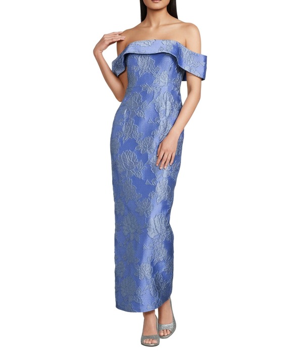 アレックスマリー レディース トップス ワンピーストラップレス Alex Marie Sarah Off The Shoulder Strapless Jacquard Longown Corn Flower