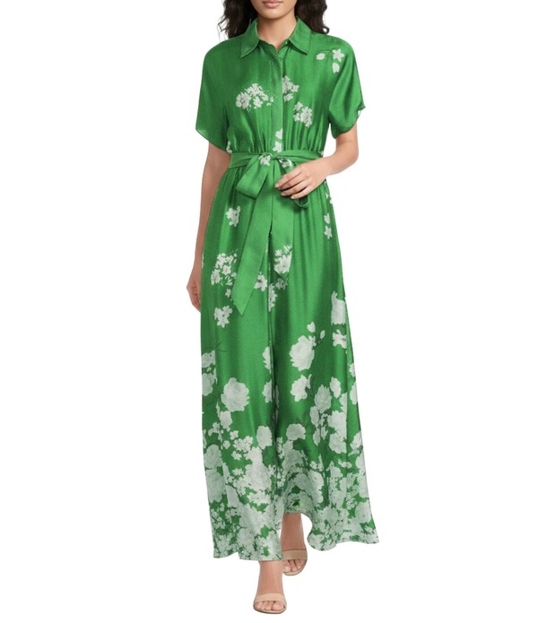 アレックスマリー レディース トップス ワンピース Alex Marie Lindsay Collar Short Sleeve Longown Verdant
