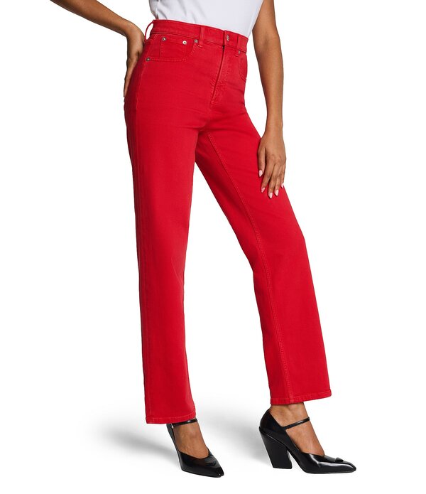 スパンク レディース ボトムス デニムパンツ ストレート ジーンズ Spanx 90s High Rise Denim Straight Leg JeansPANX Red レッド