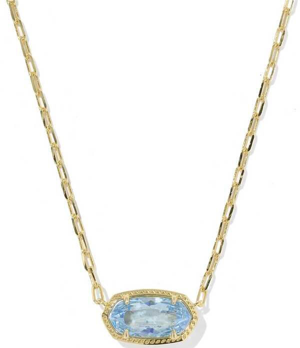 ケンドラスコット レディース アクセサリー ネックレス・チョーカー レース Kendra Scott Elisa Luxe Short Pendant Necklace Gold Light Blue CZ ブルー